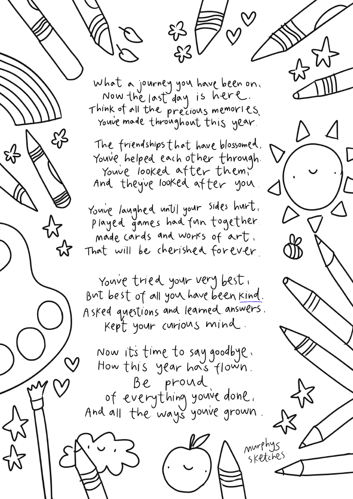 Murphys Sketches Last Day of School Poem