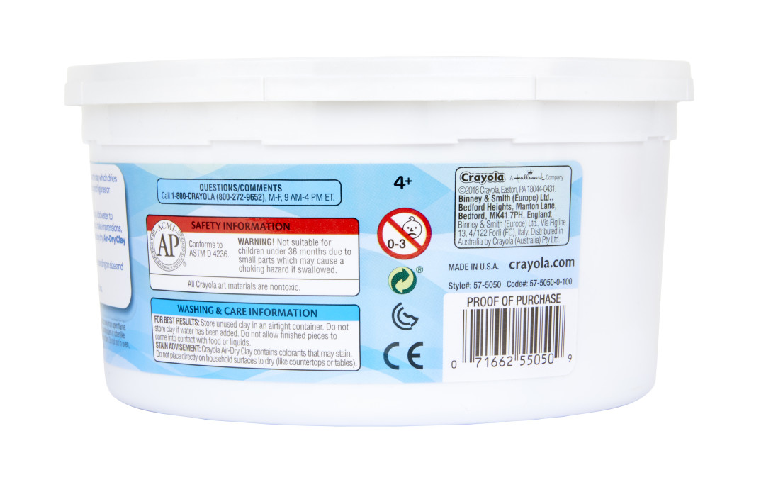 Crayola® 1.13kg Air-Dry Clay - White Back view