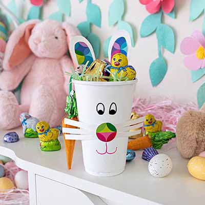 Easter bunny cup craft