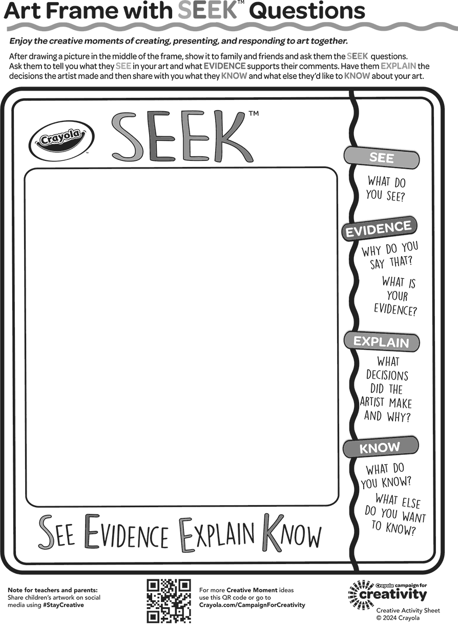 Art Frame with SEEK Questions