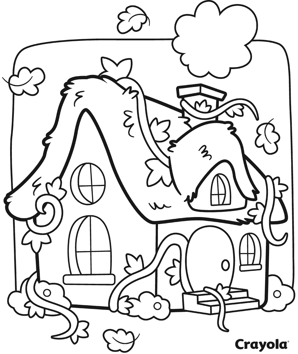 Cozy Cottage Coloring sheet