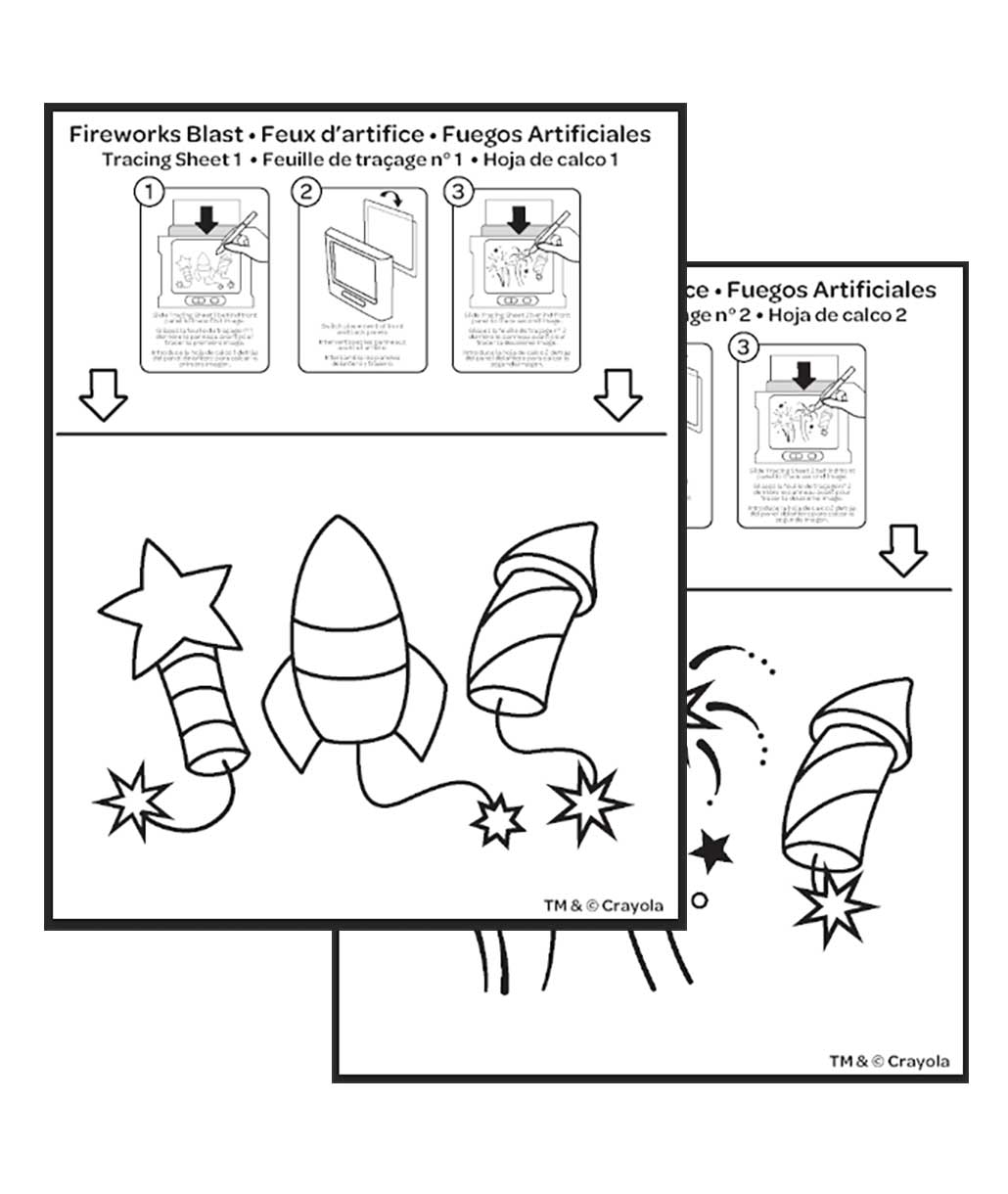 Fireworks blast animated glow board tracing sheets