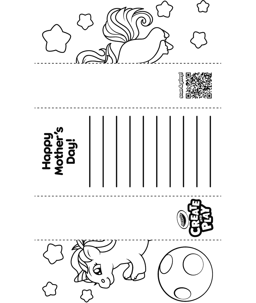 Create And Play Unicorn Mothers Day Foldable Card