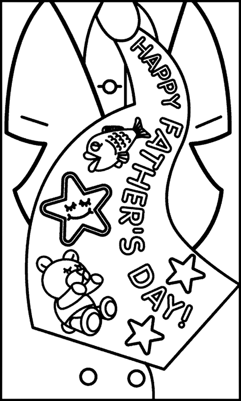 father's day tie coloring page