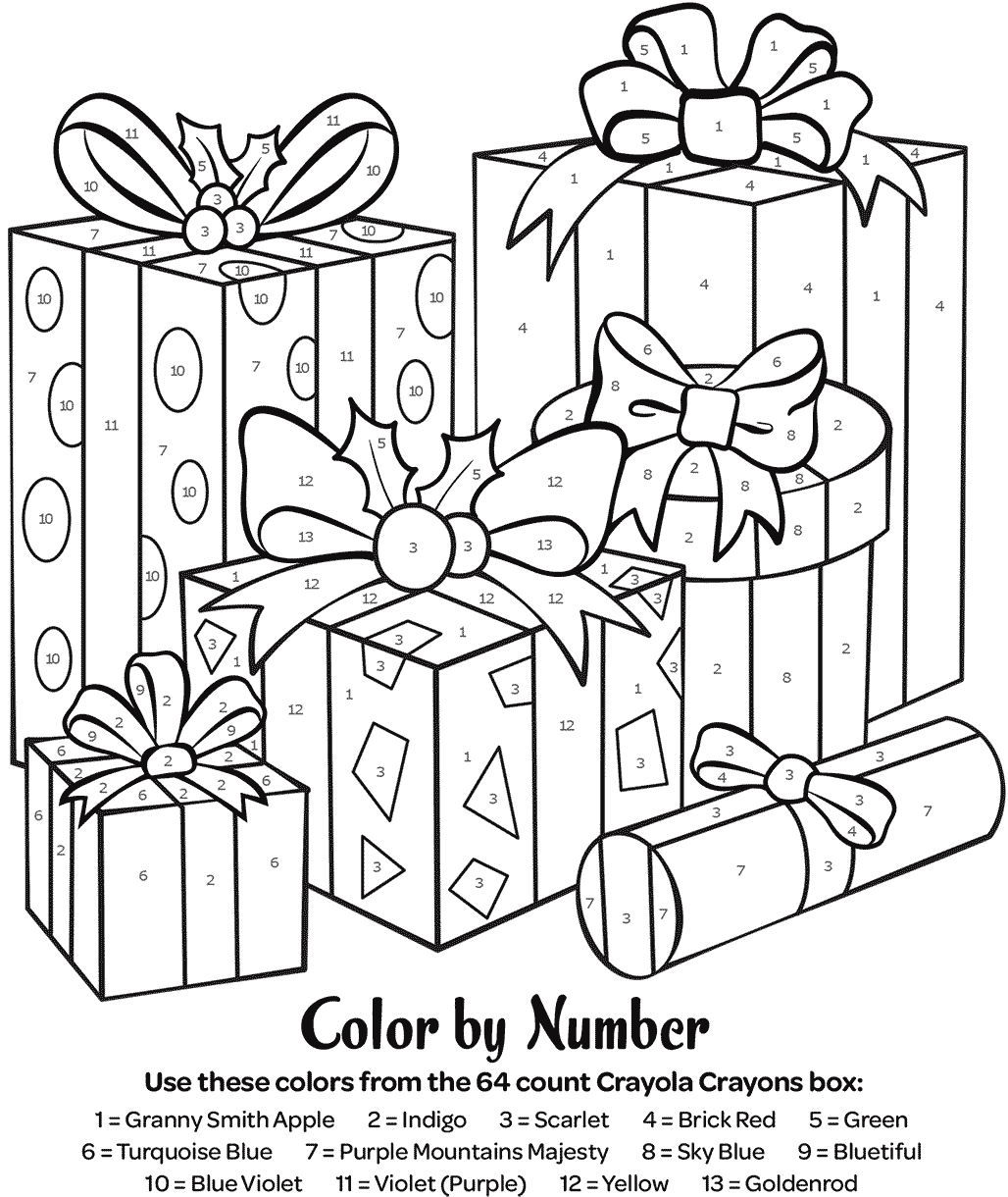presents for holidays and birthdays color by number