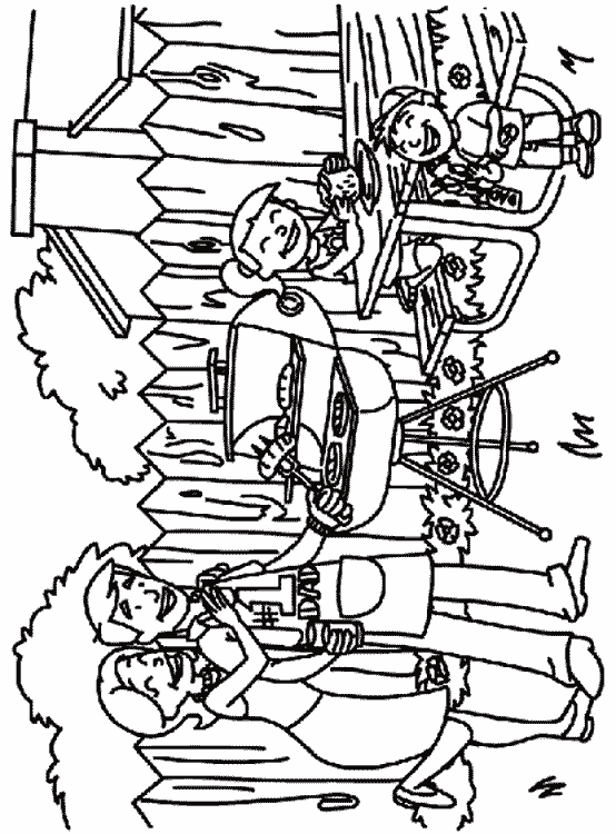father's day backyard picnic coloring page