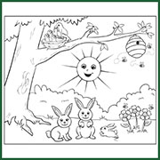 Story Creator Springtime Friends Coloring Page