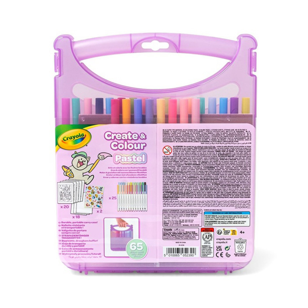 Set Valigetta Pennarelli Lavabili Supertips - Pastel vista posteriore