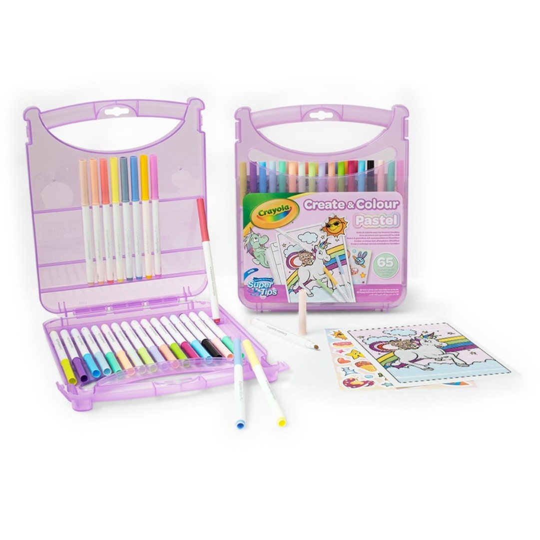 Set Valigetta Pennarelli Lavabili Supertips - Pastel confezione con contenuto