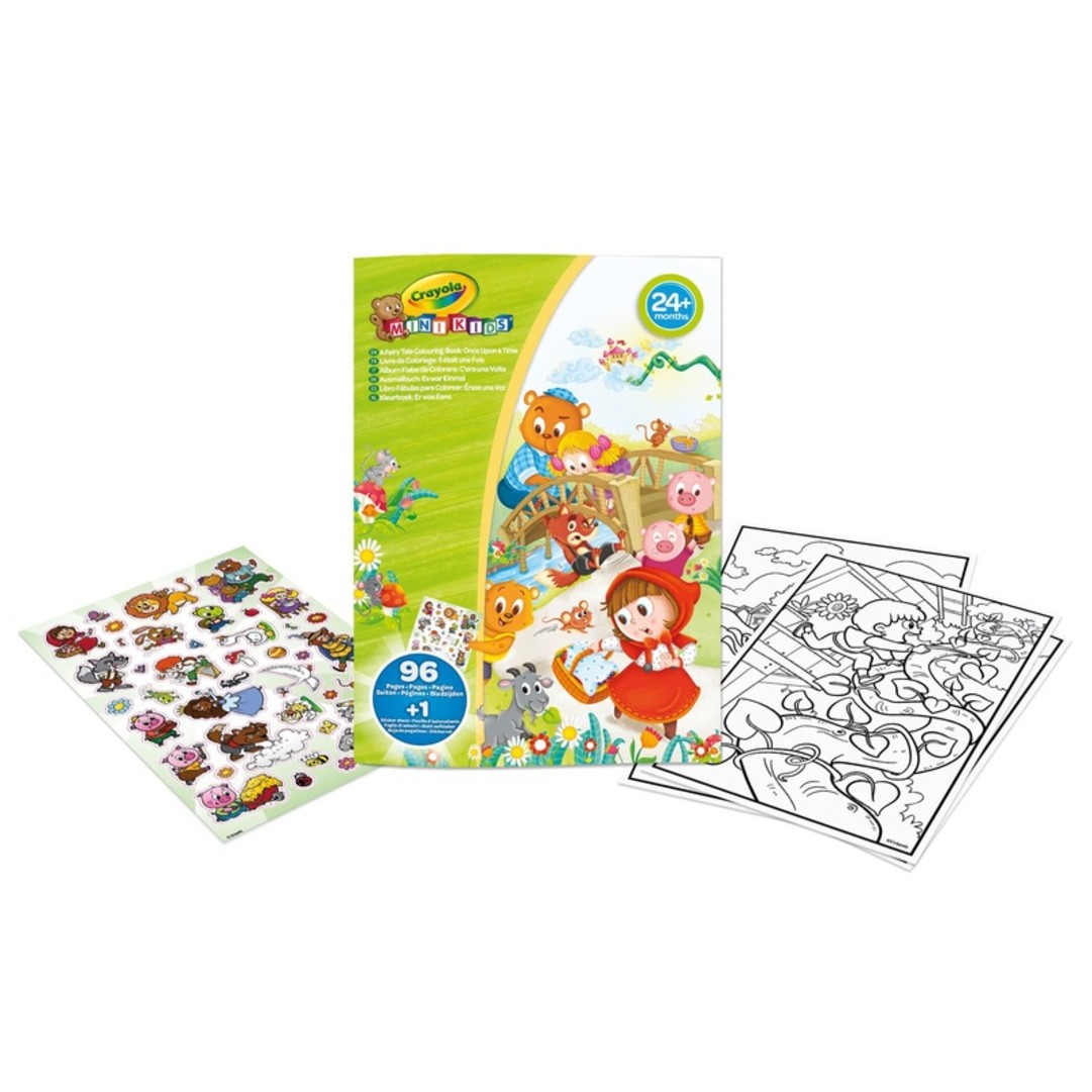 Mini Kids - Album 96 pagine fiabe da colorare + sticker confezione con contenuto