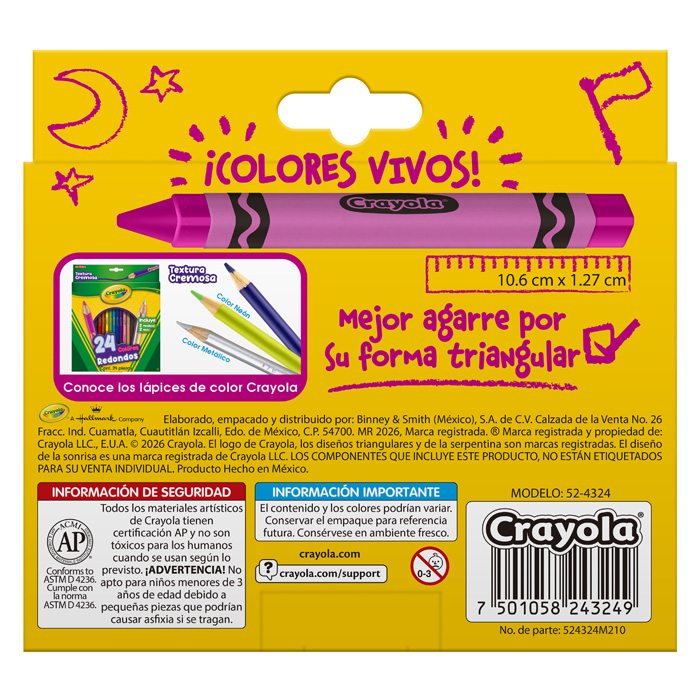 24 Crayones Triangulares Back
