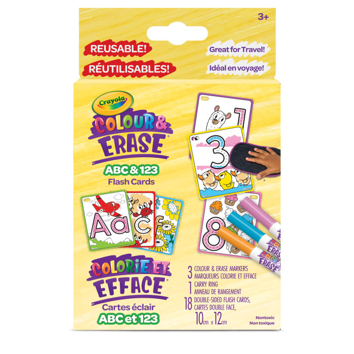 Colour & Erase ABC & 123 Reusable Flash CardsFront view