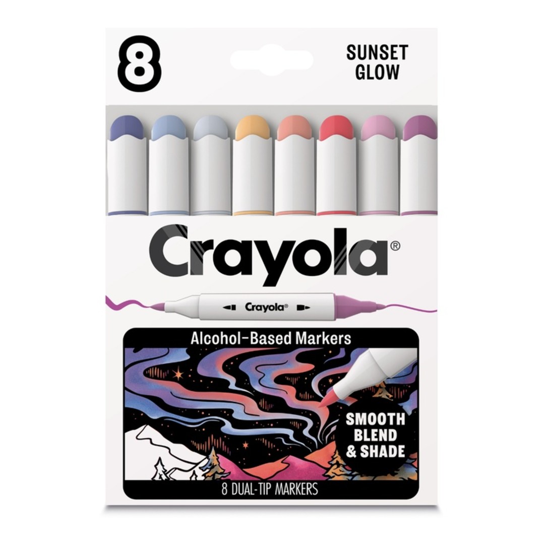 Crayola All Grown Up - Pennarelli a base alcolica doppia punta- Colori TramontoFront view