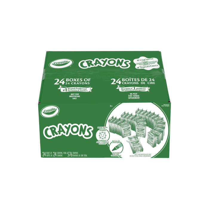Crayons Bulk Pack - 24 Boxes of 24 CrayonsFront view