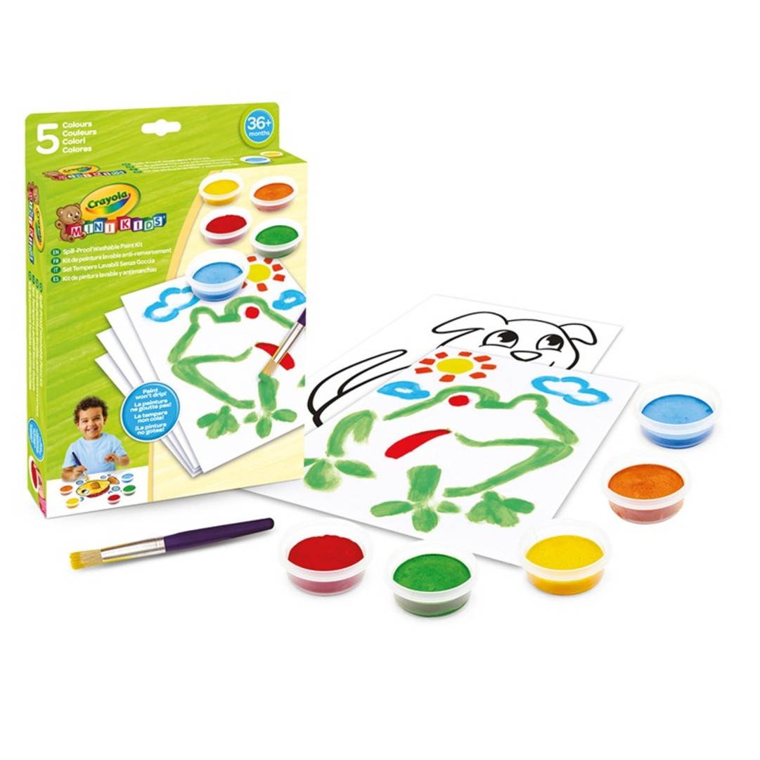 Mini Kids -  Set Tempere Lavabili Senza GocciaPackaging with contents