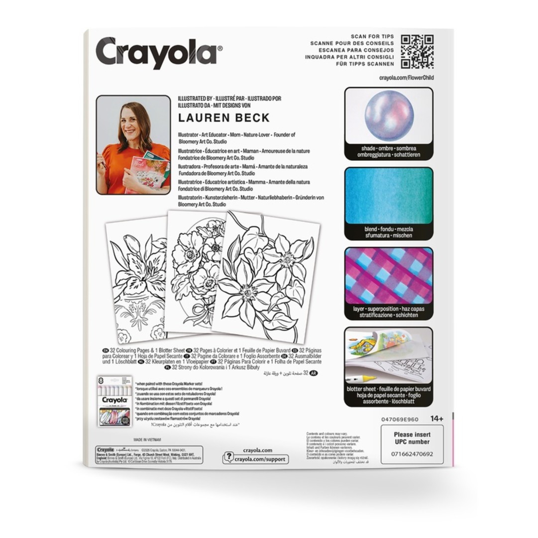 Coloring book for adults - Children of flowersBack view