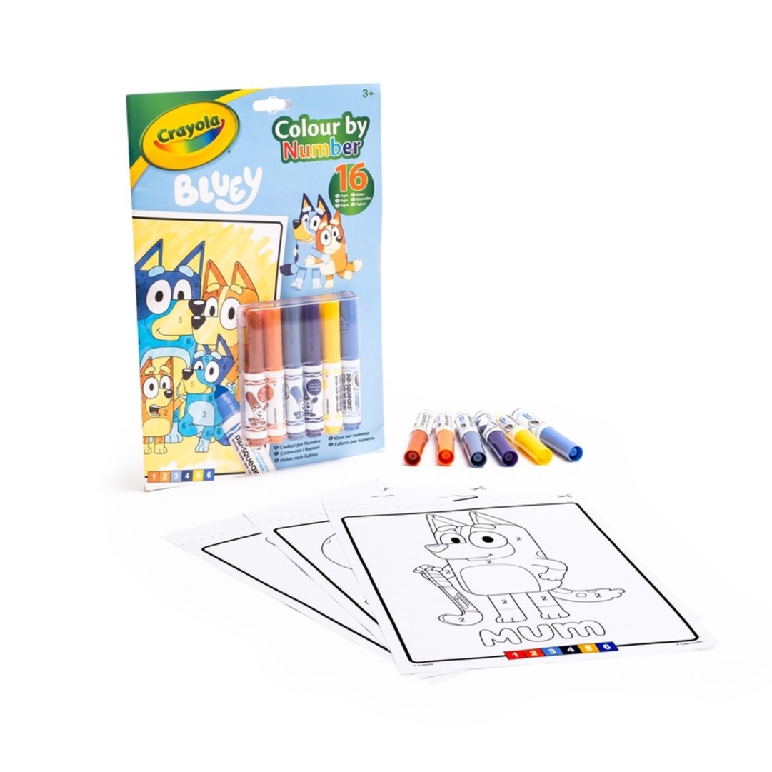 Album colora con i numeri - BlueyPackaging with contents