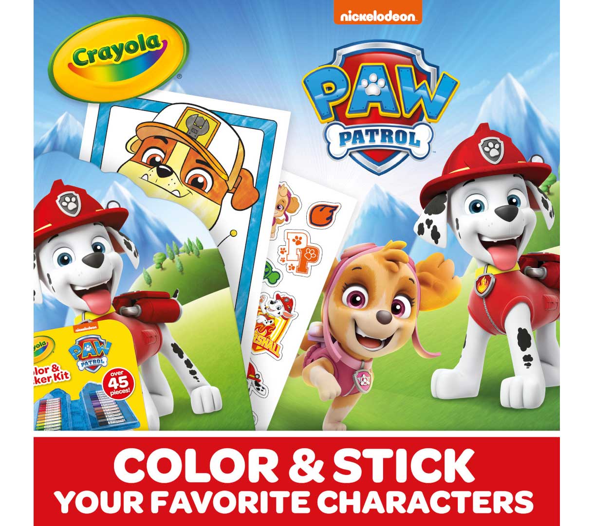 Paw Patrol Color & Sticker kit. Color & Stick your favorite characters.