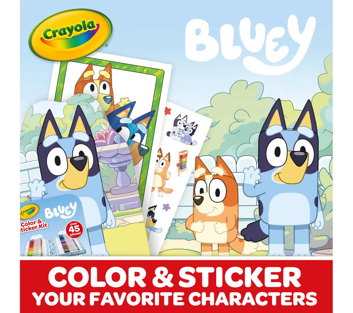 Bluey color and sticker kit.
