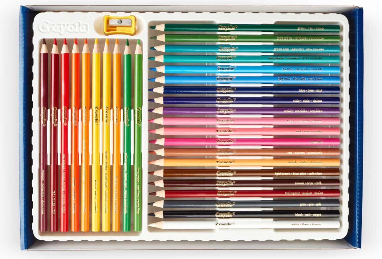 HD Coloring Kit. Pencils as packaged in box.