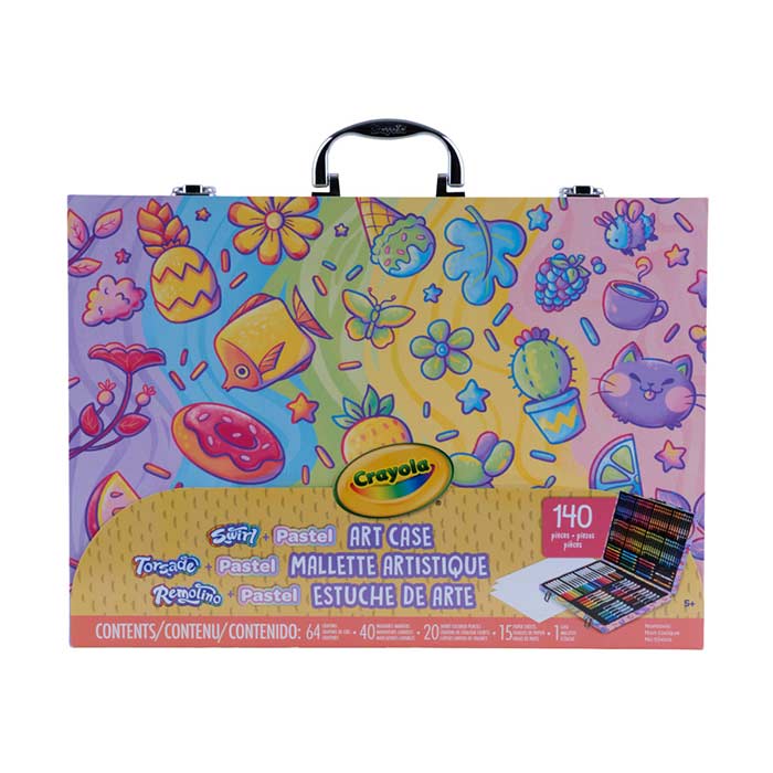 Art Kit with Swirl & Pastel Art Supplies front view.
