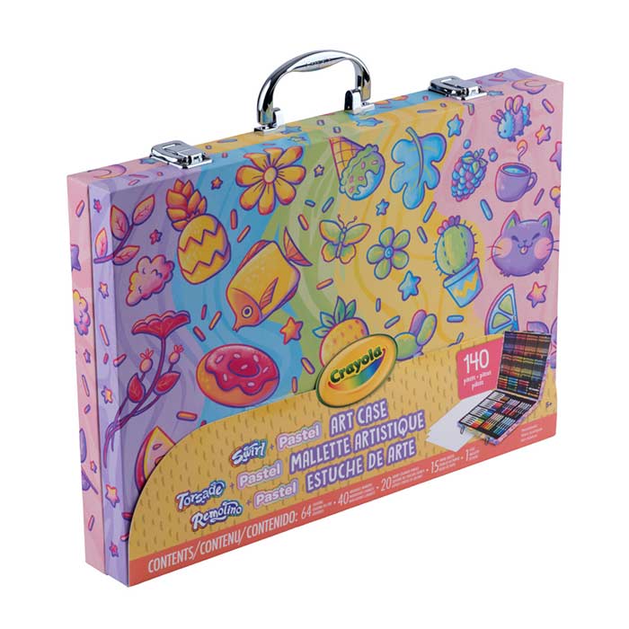 Art Kit with Swirl & Pastel Art Supplies left-side view.