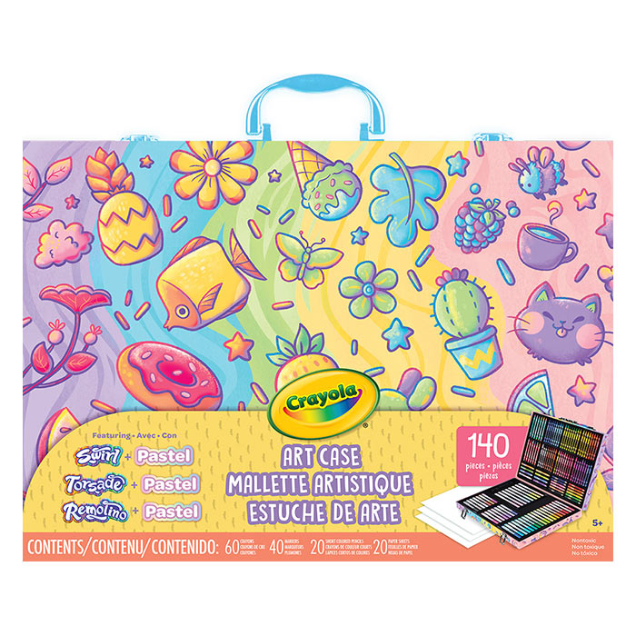 Art Kit with Swirl & Pastel Art Supplies front view.