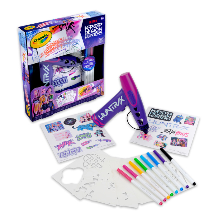 K Pop Demon Hunters Marker Airbrush SprayerPackaging with contents