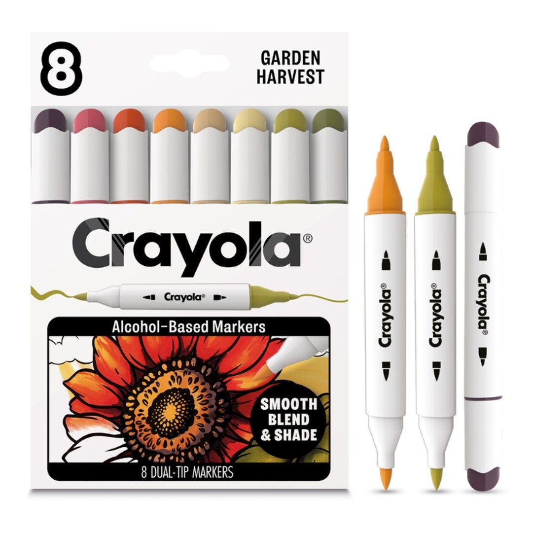 Crayola All Grown Up - Pennarelli a base alcolica doppia punta- Colori dell'ortoFront view