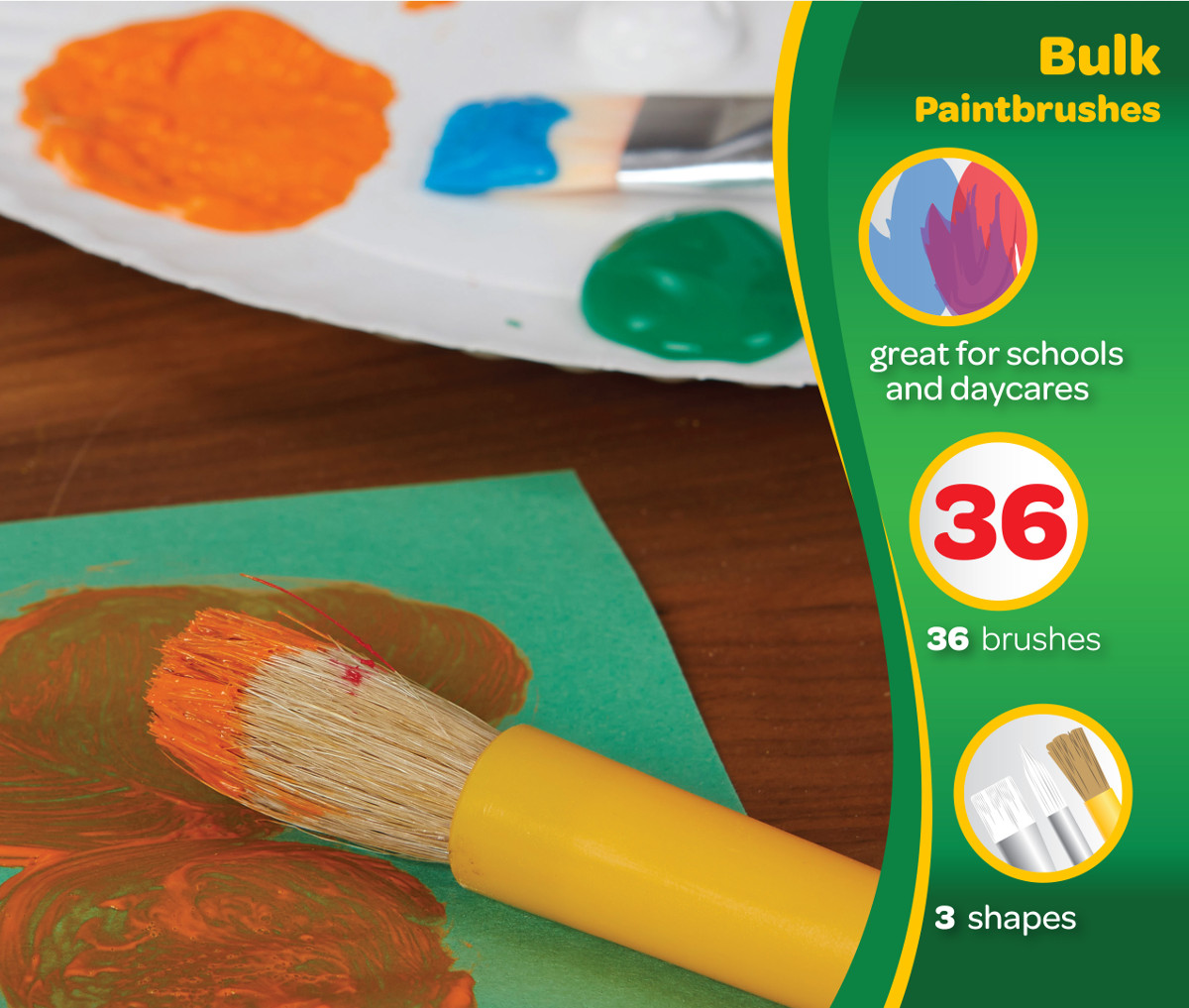 Large Variety Paint Brushes Classpack  36 Count