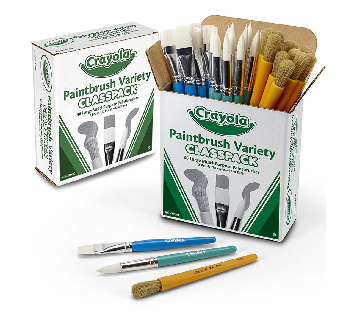 Large Variety Paint Brushes Classpack  36 Count