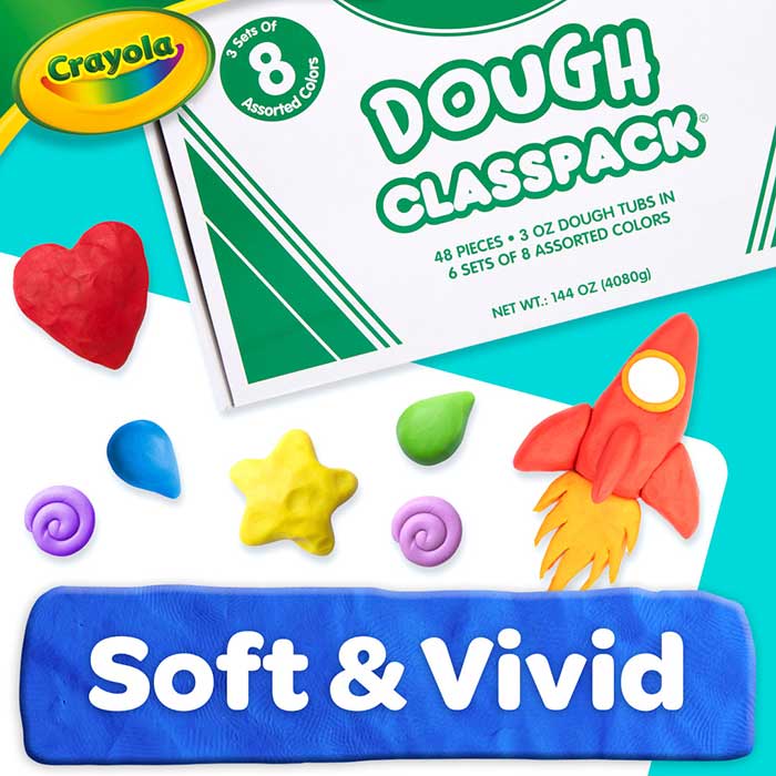3oz Dough Classpack 48 Count. Soft & vivid!