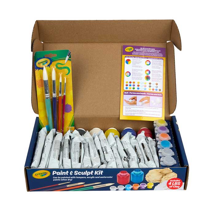 Crayola Paint & Sculpt Deluxe Pack contents in box.