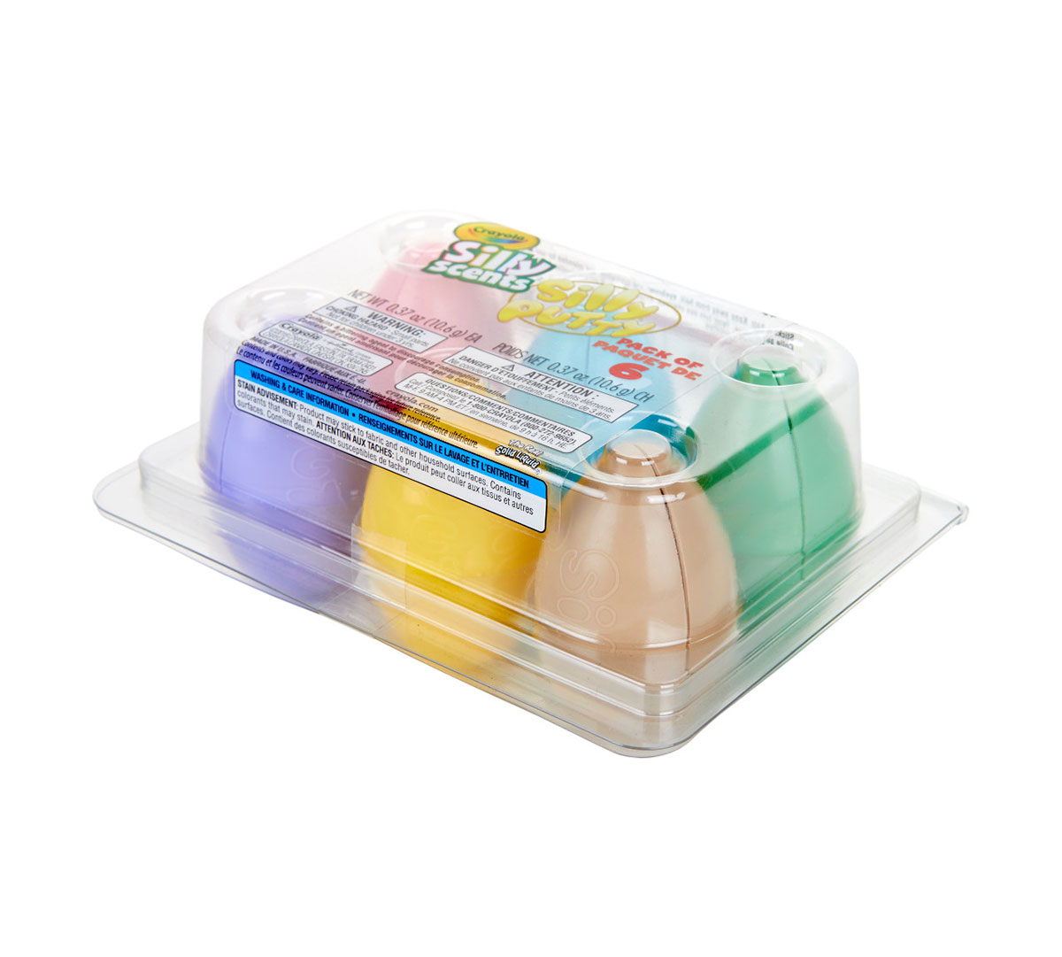 Silly Putty Egg Set  6 Count Right Angle View