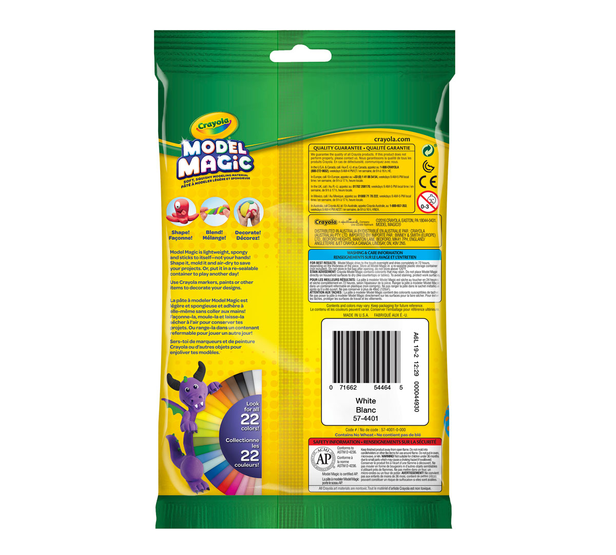 Crayola Model magic pouch back