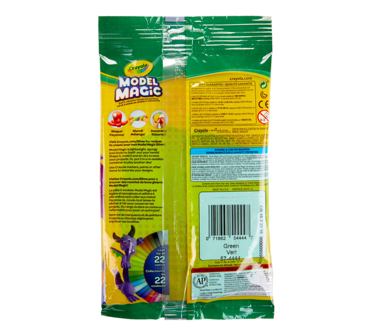 Model Magic 4 ounce package Green back