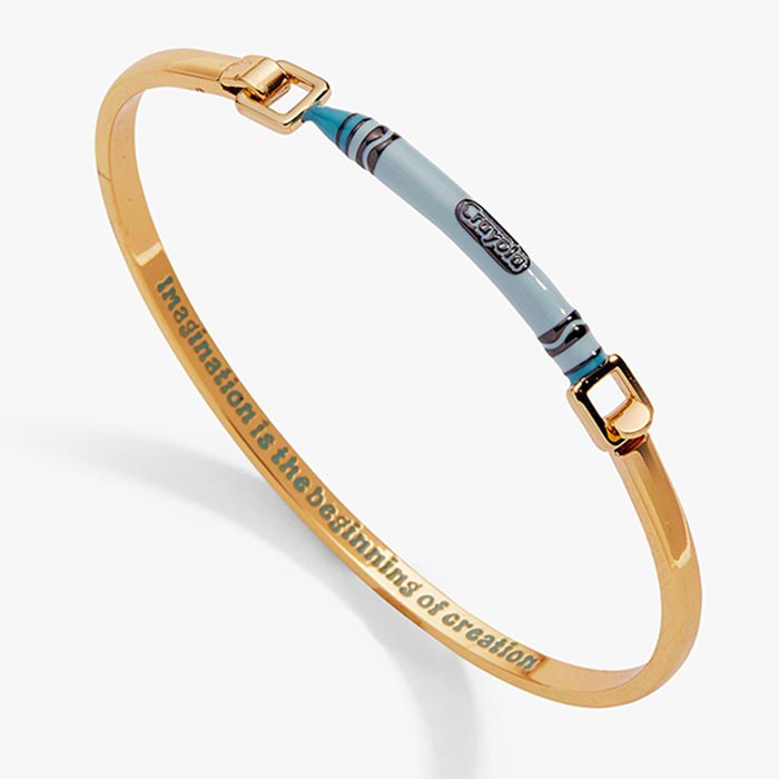 Crayola Teacher Appreciation Crayon Tension Bangle. Gold finish