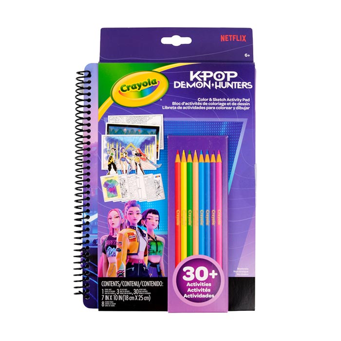 K-Pop Demon Hunters Color & Sketch Activity Pad front view.