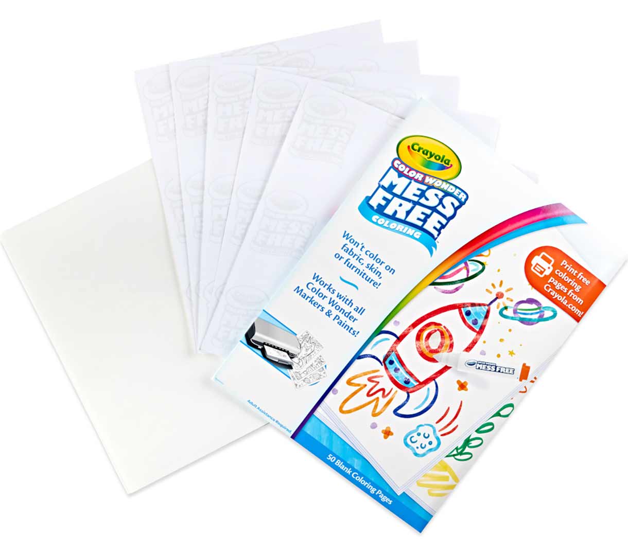 color Wonder Mess Free Blank Coloring Pages  50 count packaging and contents