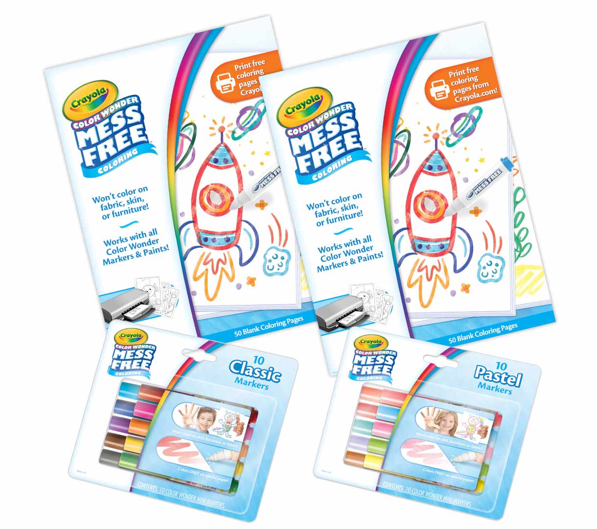 Color Wonder Mess Free Coloring Refill Set contents.