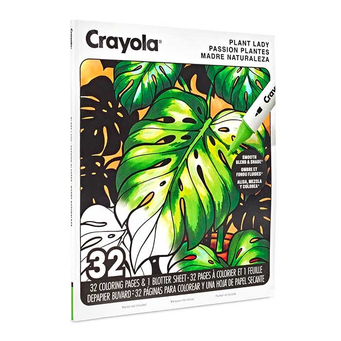 Plant Lady Adult Coloring Book, 32 Pages left-side view.