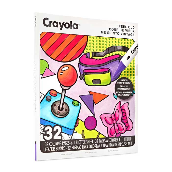 I Feel Old Adult Coloring Book, 32 pages left-side view.