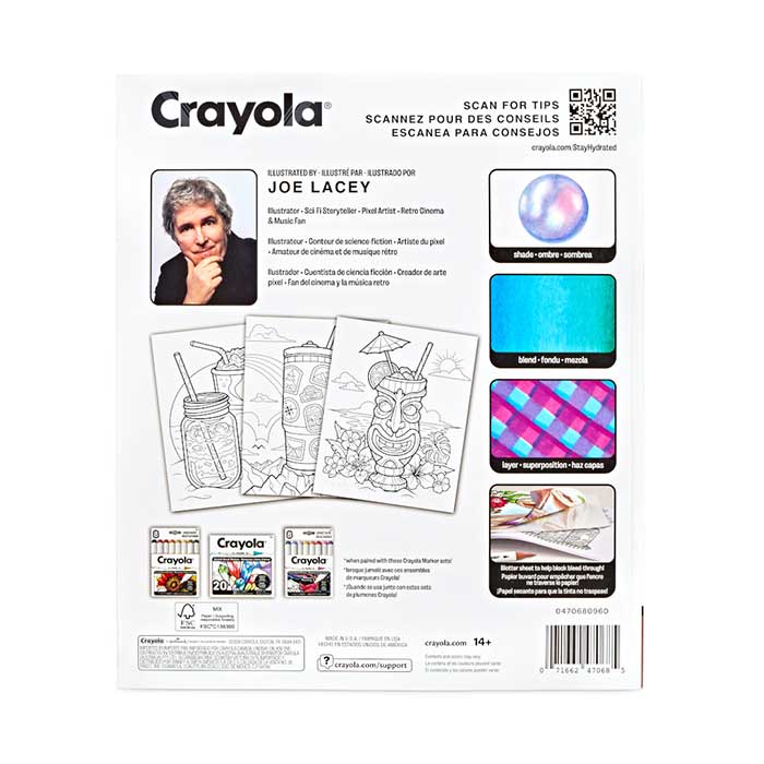 Stay Hydrated Adult Coloring Book, 32 Pgs back view.