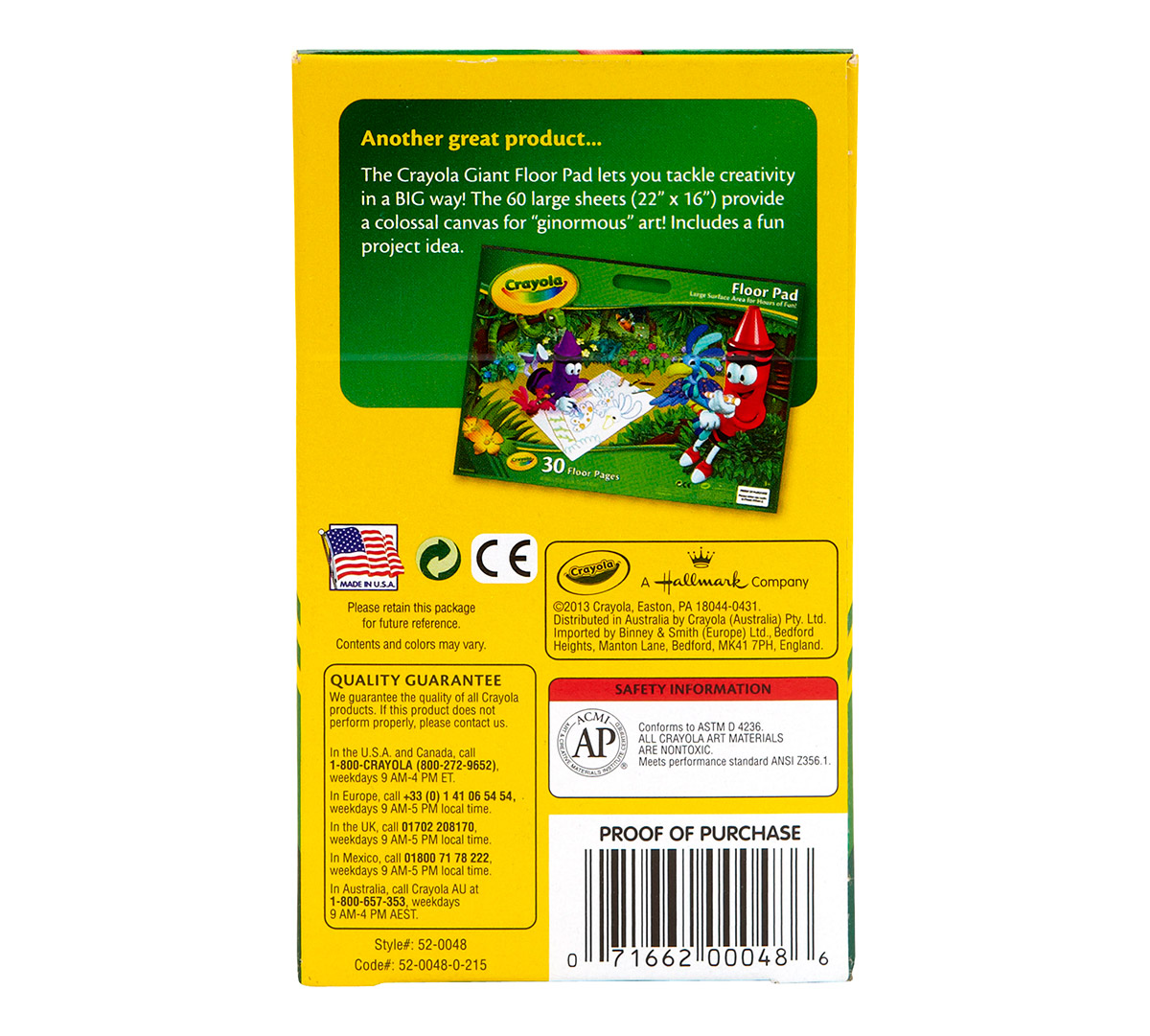 Crayola 48 count Crayons back