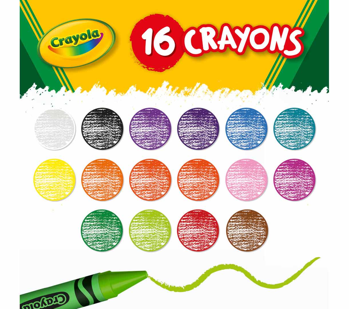 Bulk Jumbo Crayon Set  6 boxes of 16 Count Jumbo Crayons Color swatches for individual box