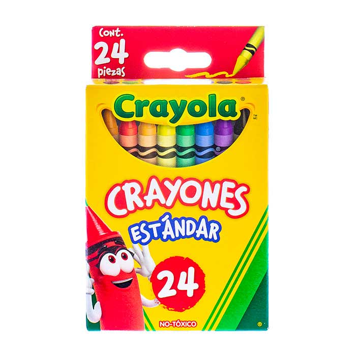 Lápices de colores clásicos de 24 cuentas vista frontal.
