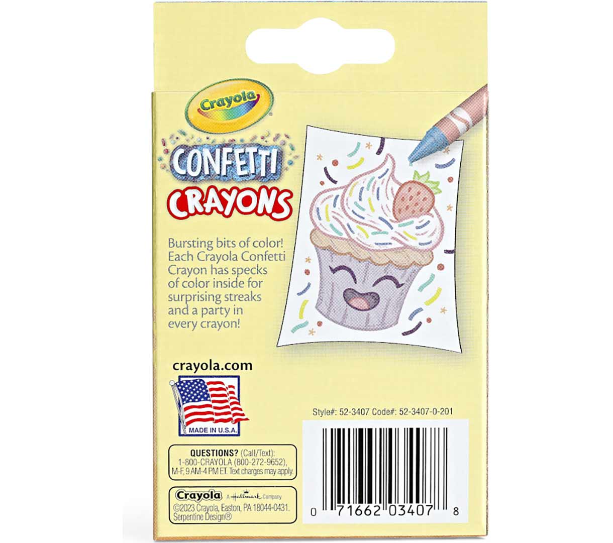 Confetti Crayons  24 count. Back View