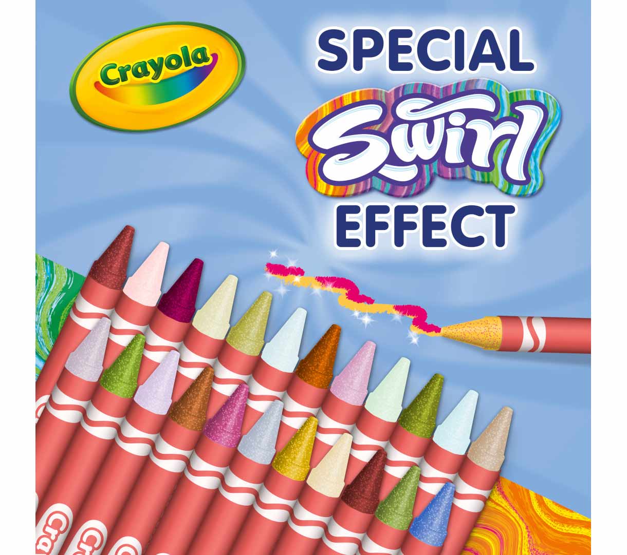 Swirl Crayons  24 count. Special swirl effect.