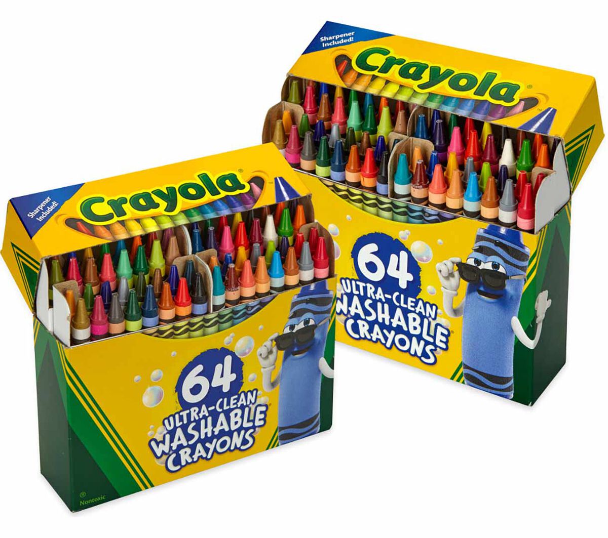 Ultra-clean washable crayons 64 count 2 pack bulk set. Packaging and contents.