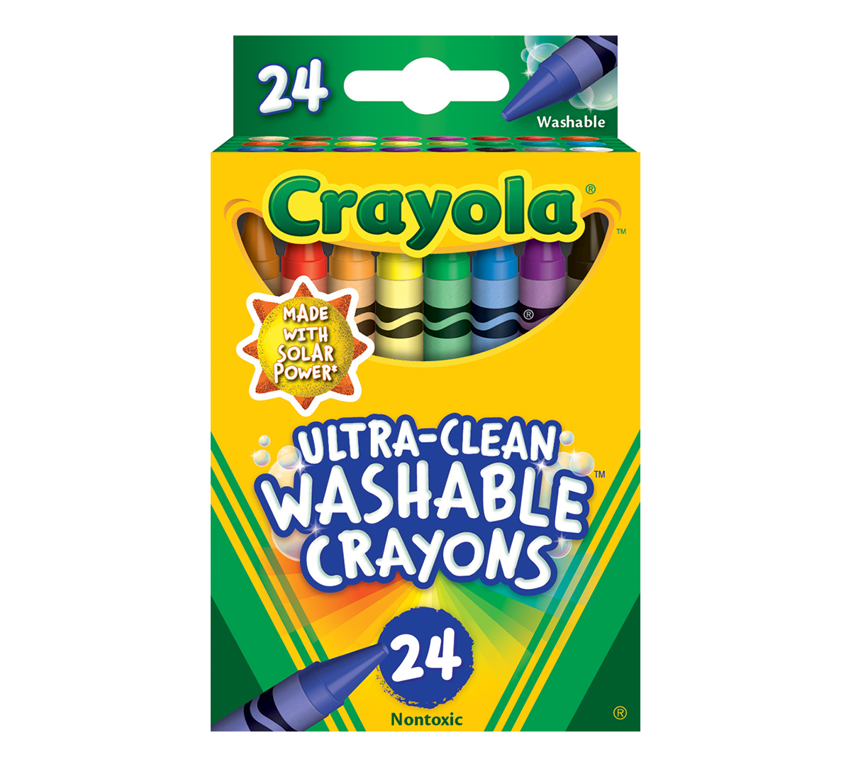 Crayola Ultra-Clean Crayons  24 Count Front View of Box